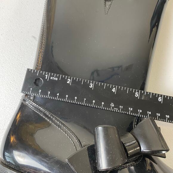 RED Valentino Women's EU 40 / US 10 Designer Black Rubber Rain Boots NO INSOLES - Picture 14 of 16